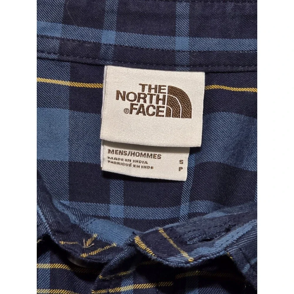 The North Face Men’s Small HAYDEN PASS 2.0 Long Sleeve FLANNEL SHIRT Blue Yellow